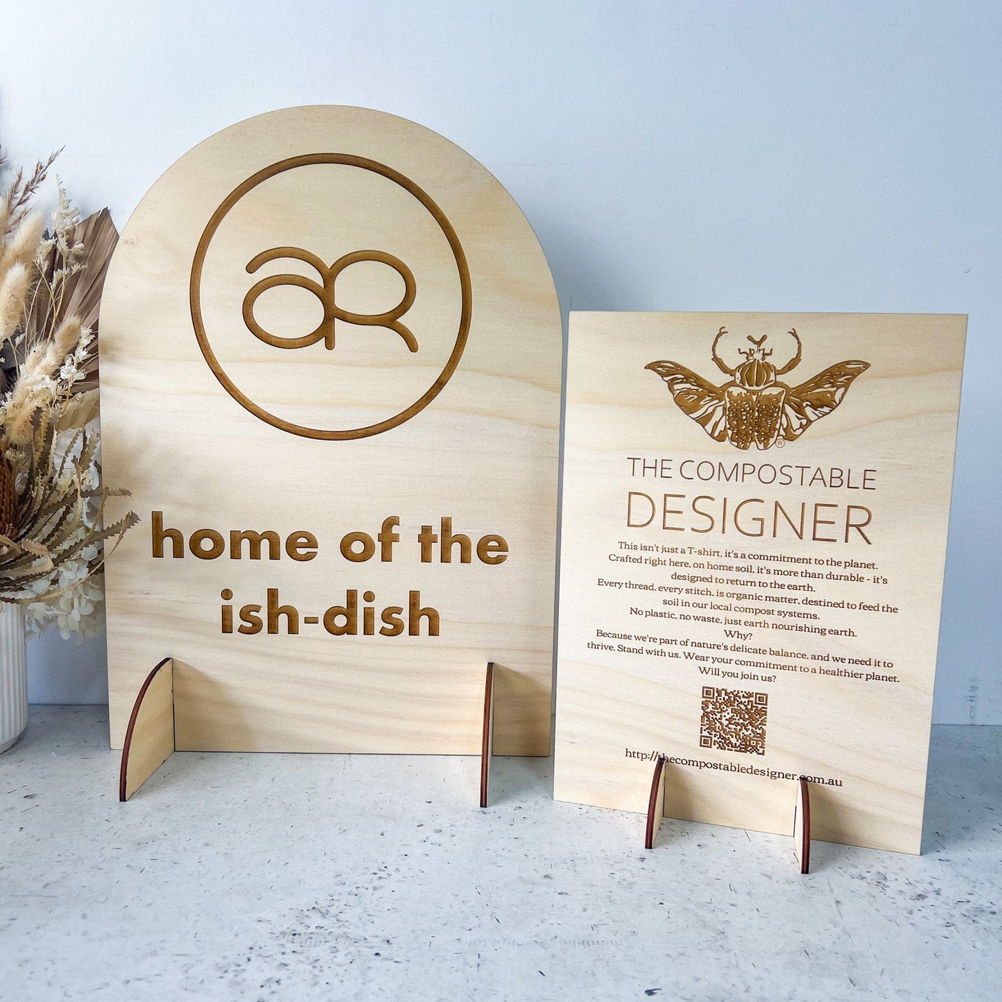 Rectangle wooden display sign