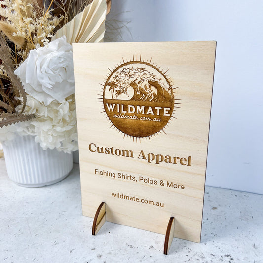 Rectangle wooden display sign