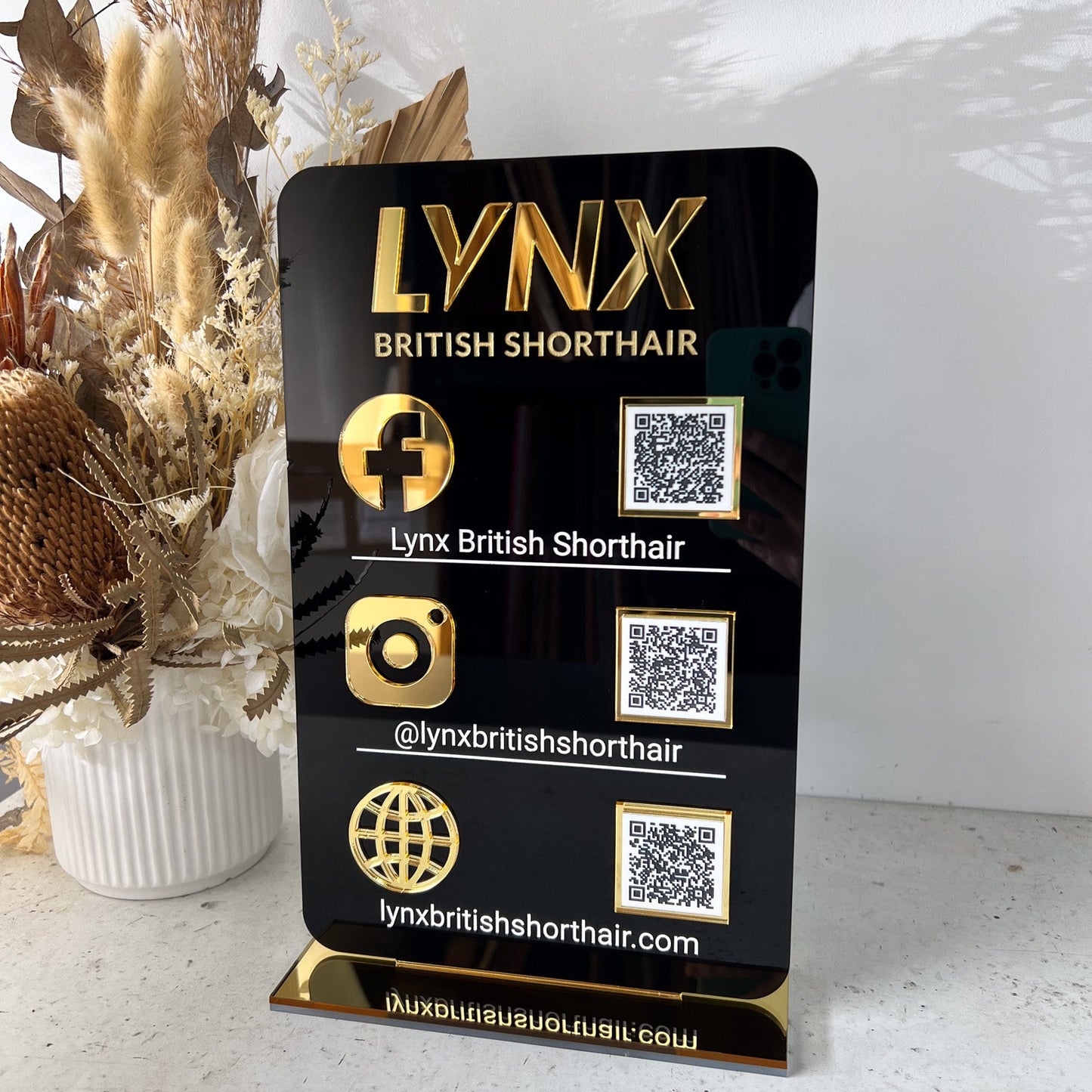 Triple Icon and QR Code Sign