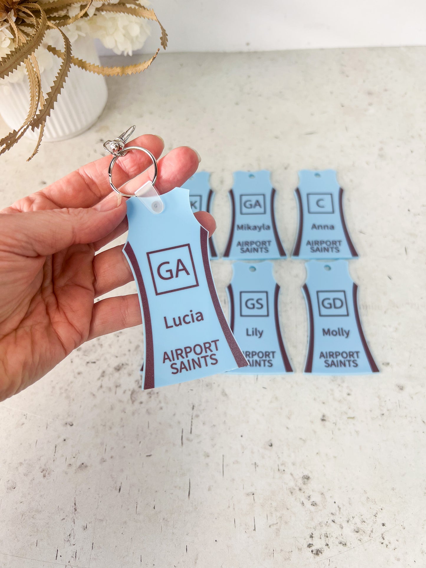 Netball Dress keyring Gift