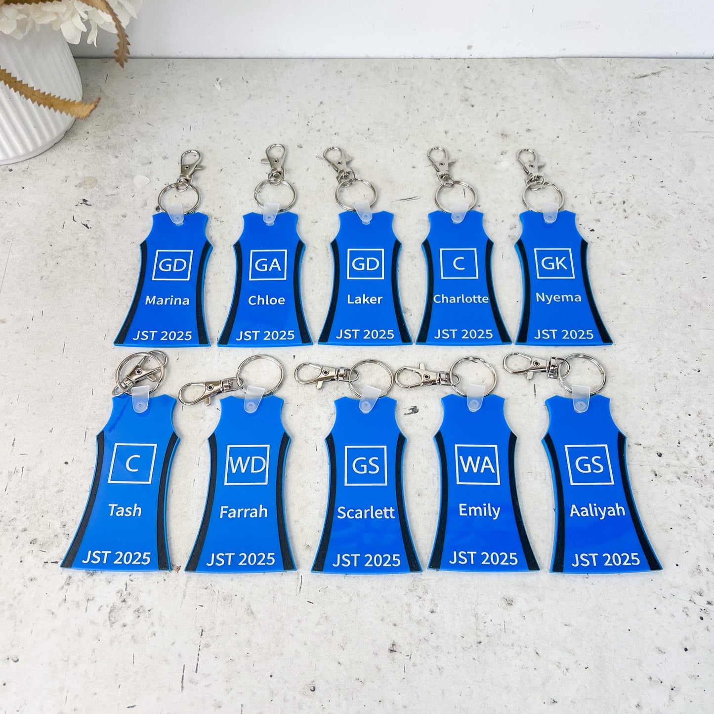 Netball Dress keyring Gift