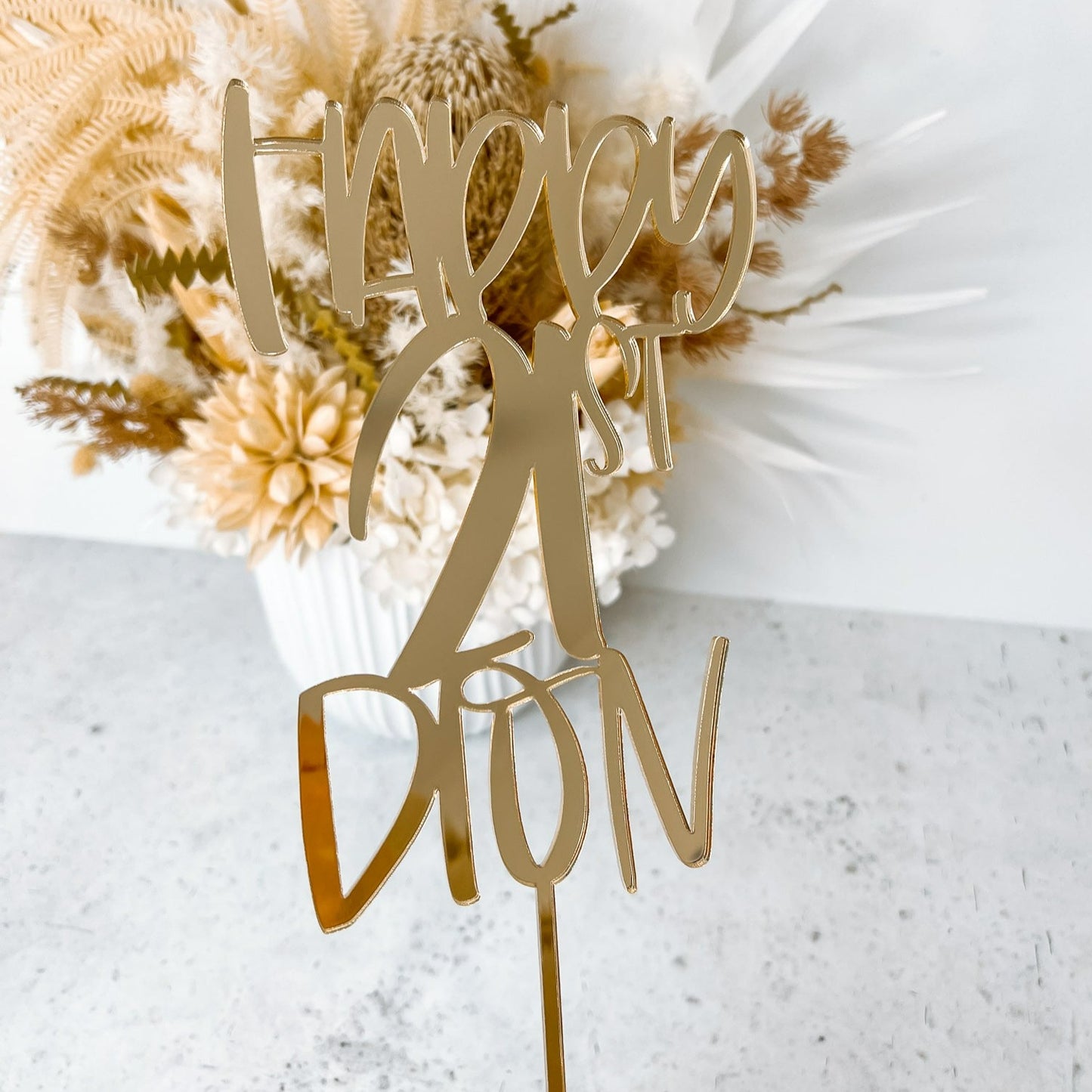 Happy Birthday Age & Name Topper