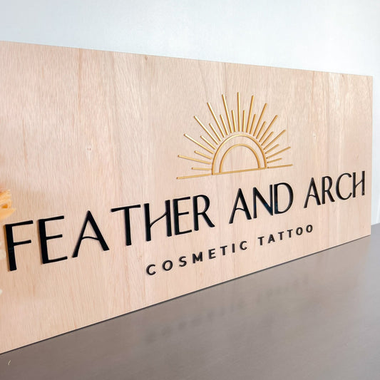 3D Timber and Acrylic Business Sign