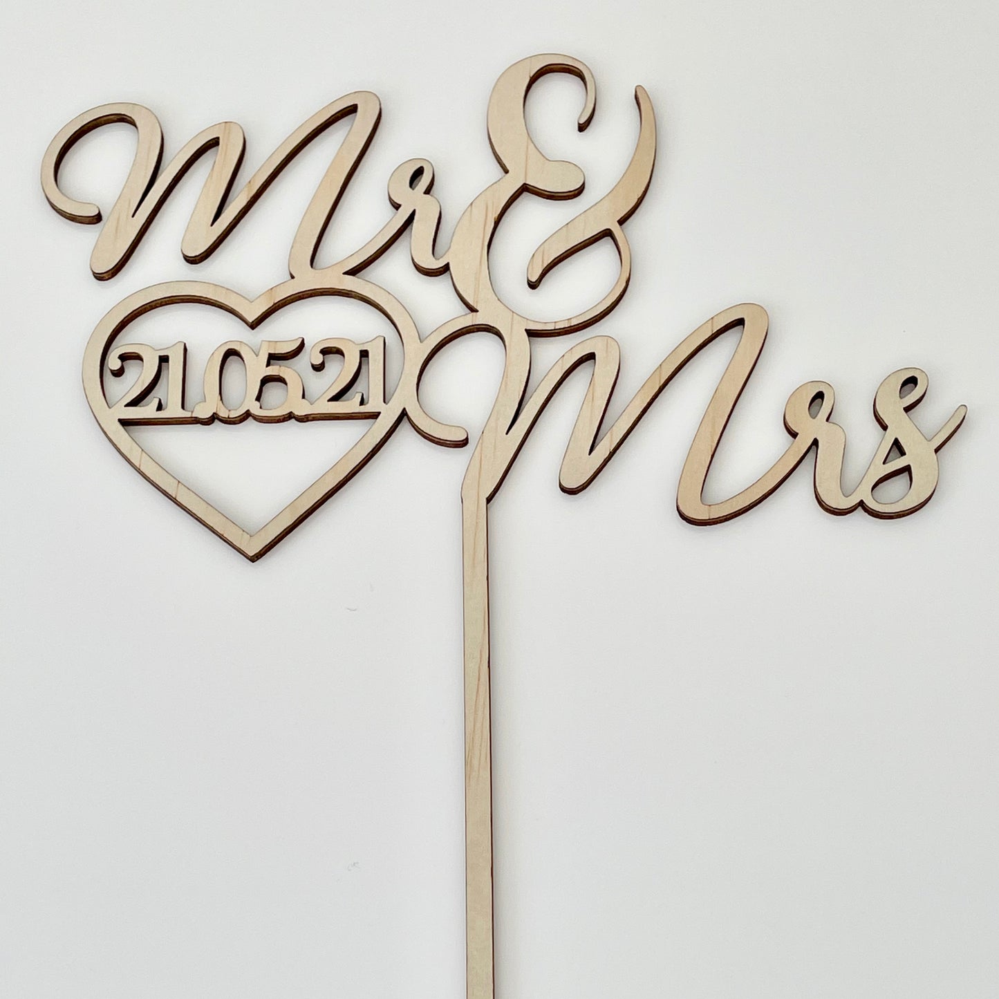Mr & Mrs with Wedding Date Cake Topper