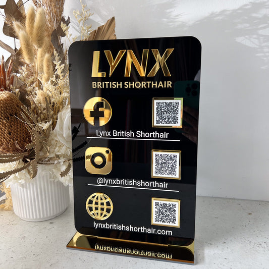 Triple Icon and QR Code Sign