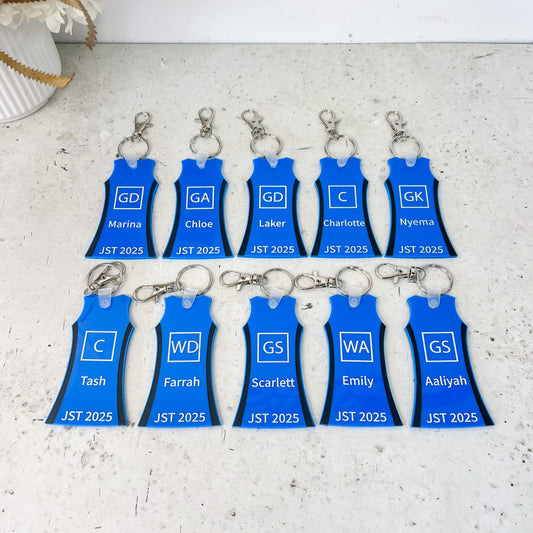 Netball Dress keyring Gift