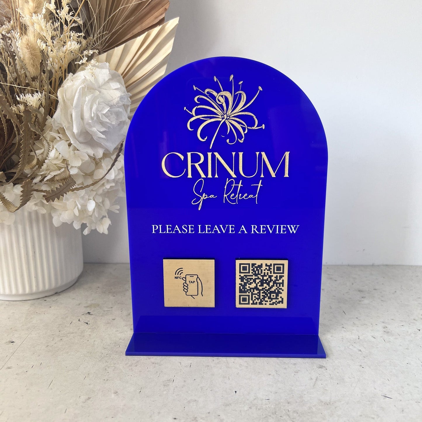 Review and Logo free standing sign