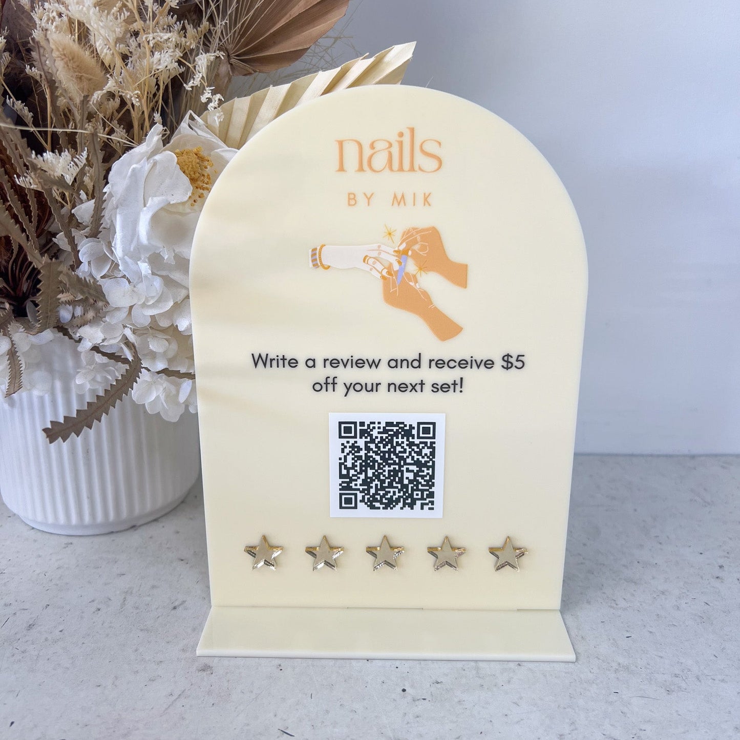 Review and Logo free standing sign