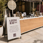 Little Bay Beauty counter with products and a sign outside store