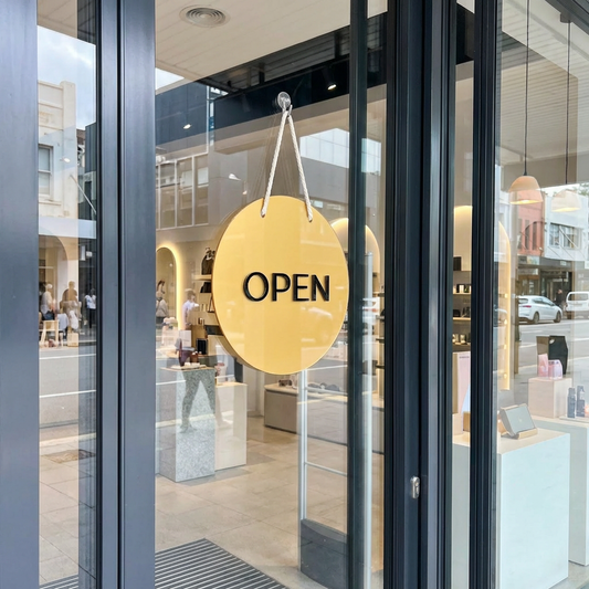 Round Open/Closed Sign