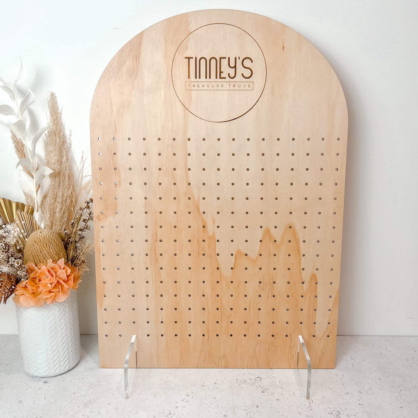 Timber arched display stand
