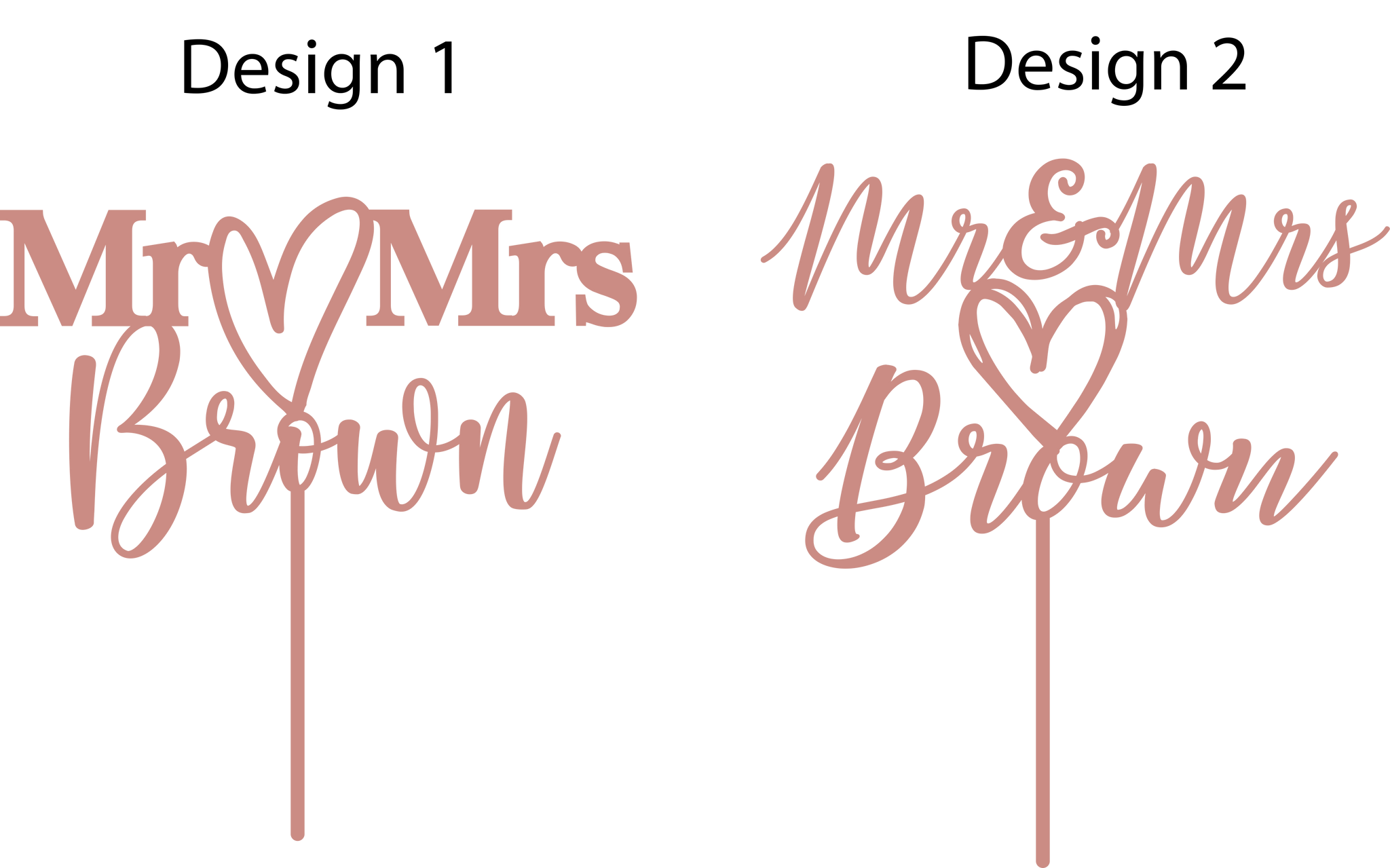 Mr and Mrs Cake Topper ByCarly Designs