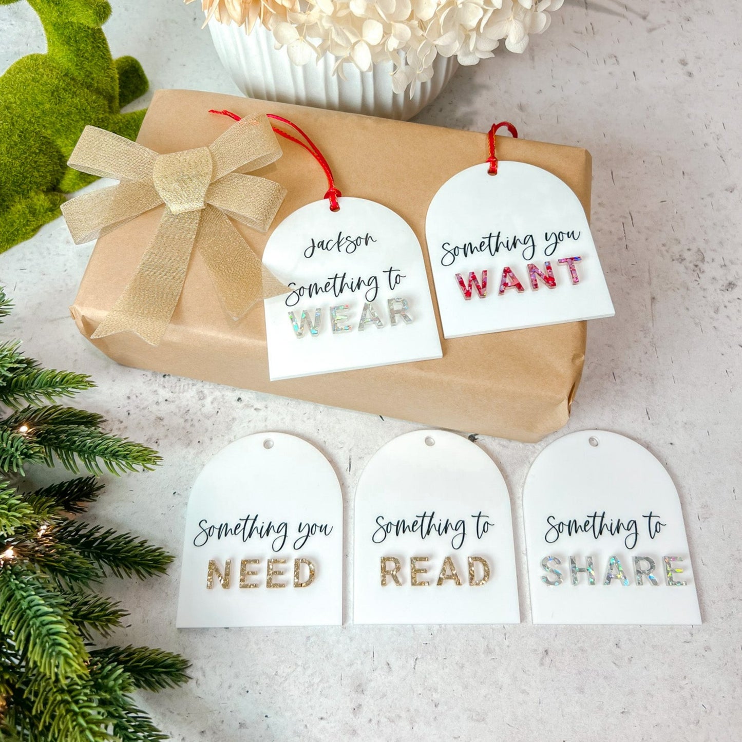 Modern mindful gifting tags