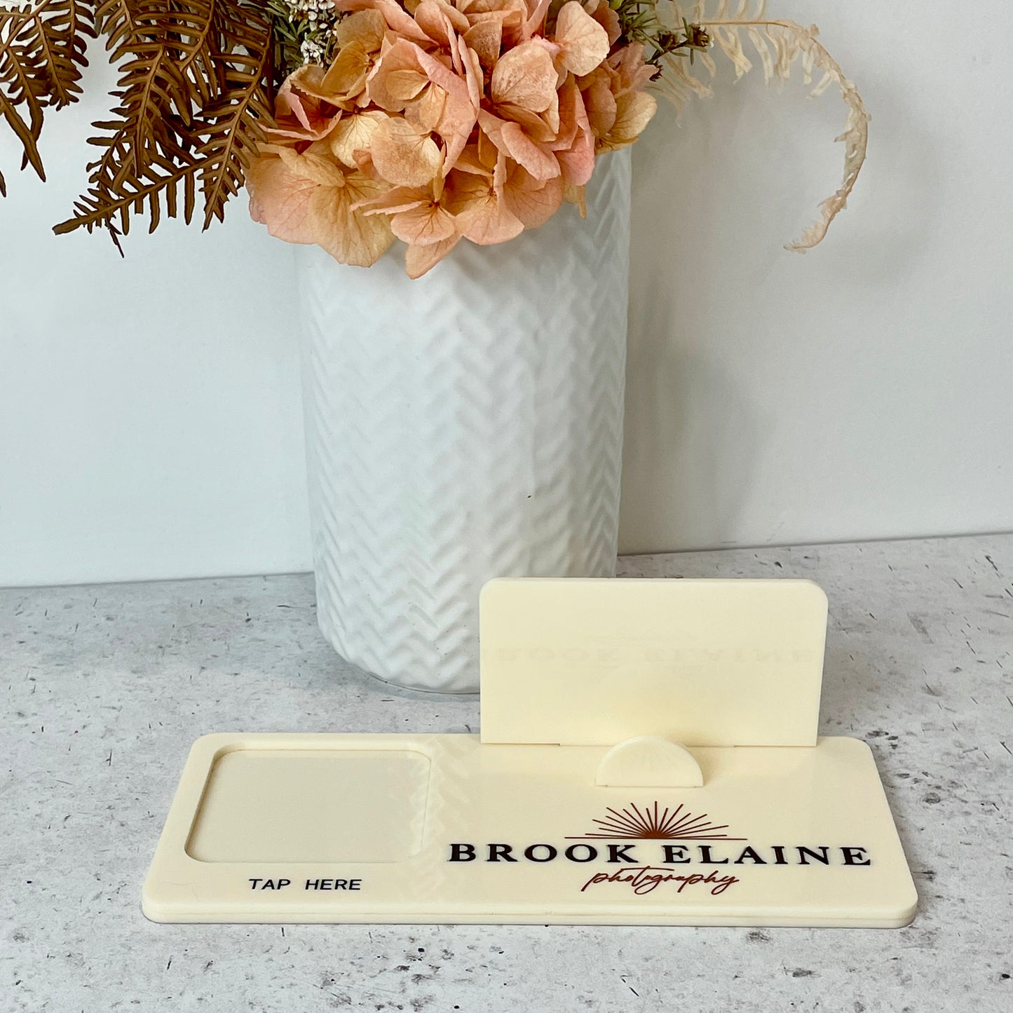 Acrylic Square Dock with Business Card Holder